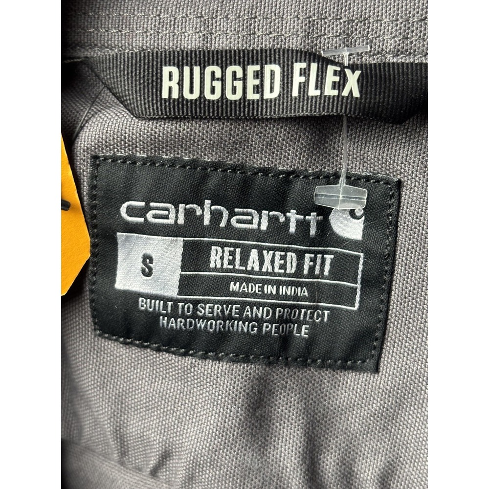 Carhartt Shirt Mens Small Gray Rugged Flex Relaxed Fit Short Sleeve Workwear - Picture 4 of 13